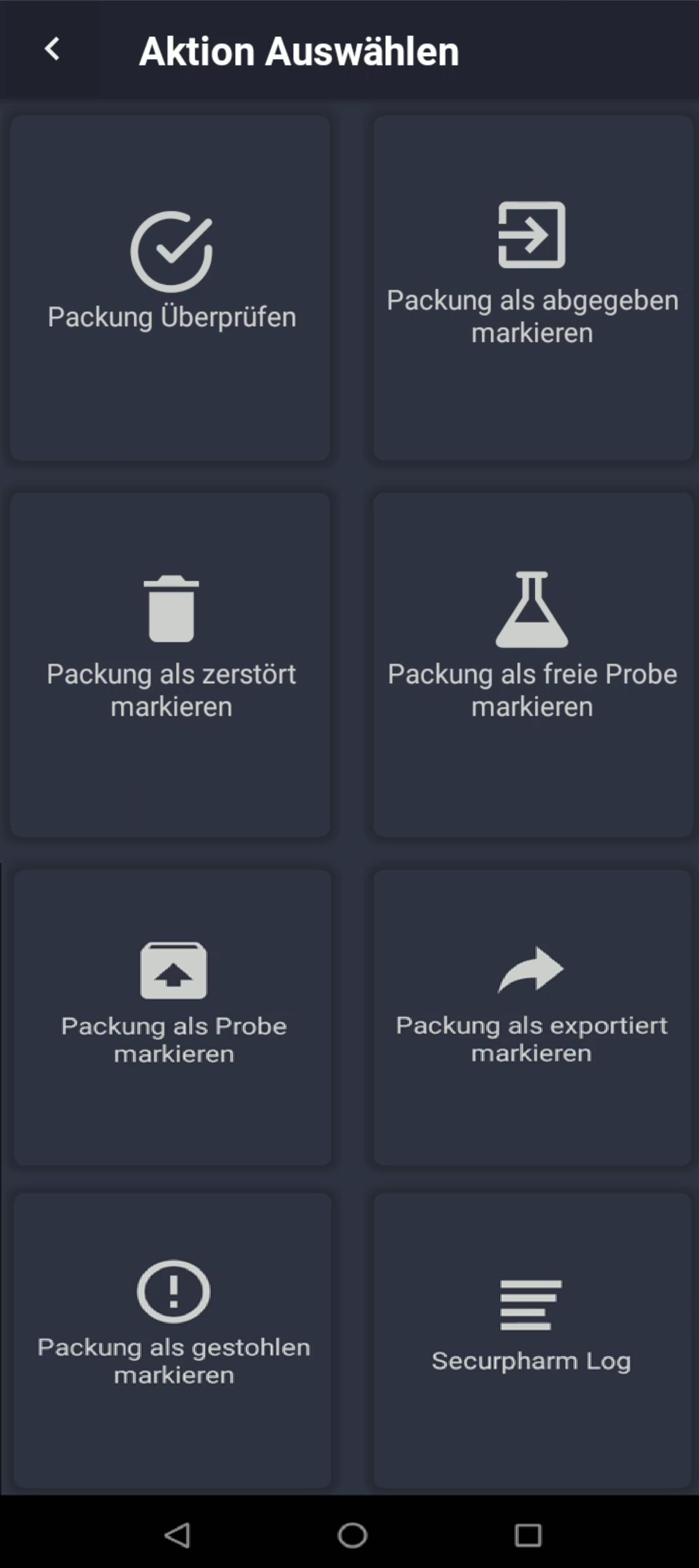 Aktion Auswählen