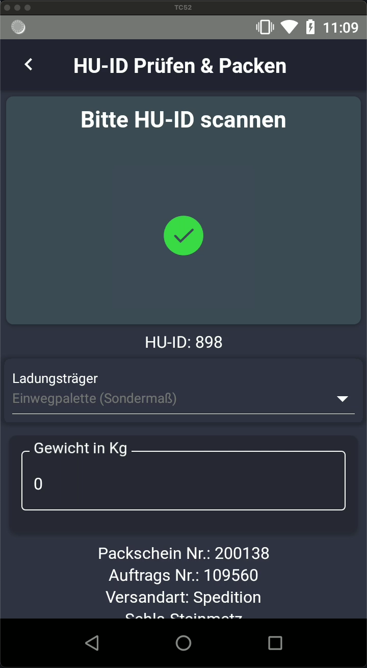 Packer HU-ID Validierung
