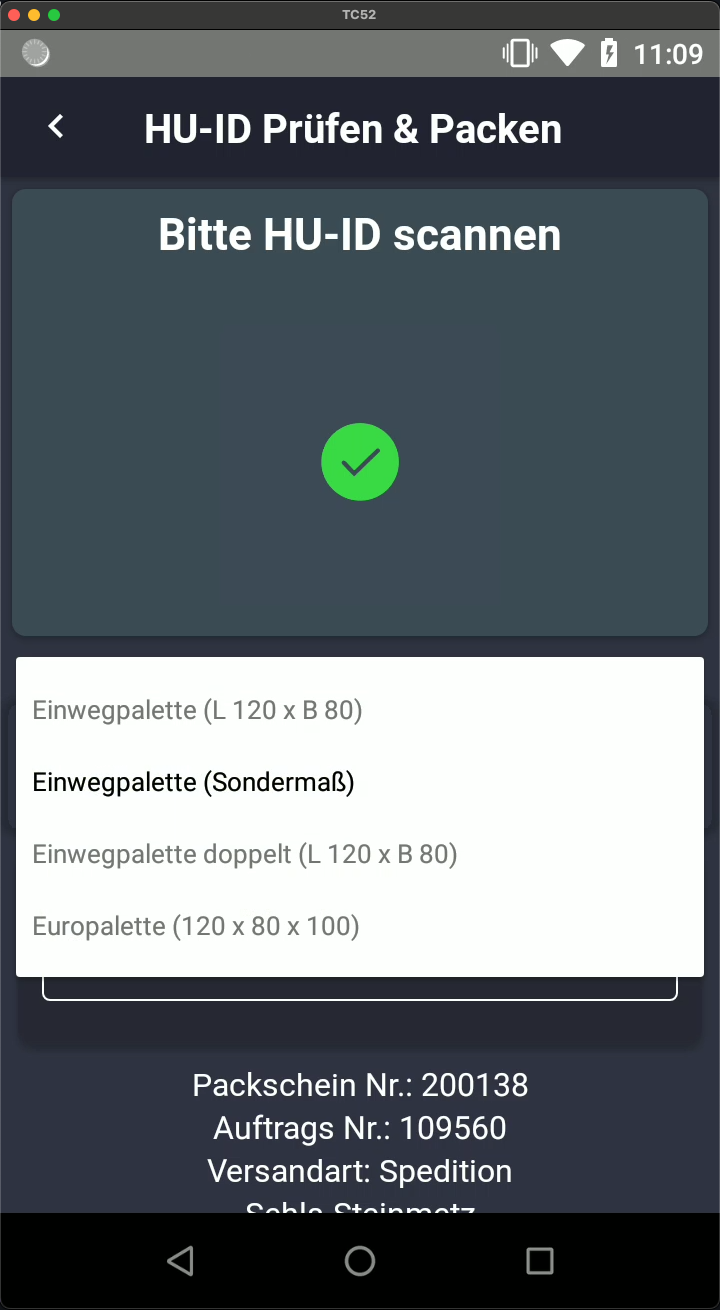 Packer Ladungsträgerauswahl