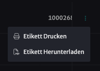 Kontextmenü Packstück