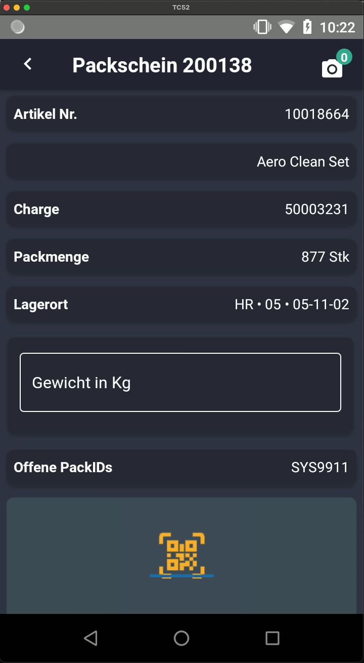 Pick by Pack Artikeldetails