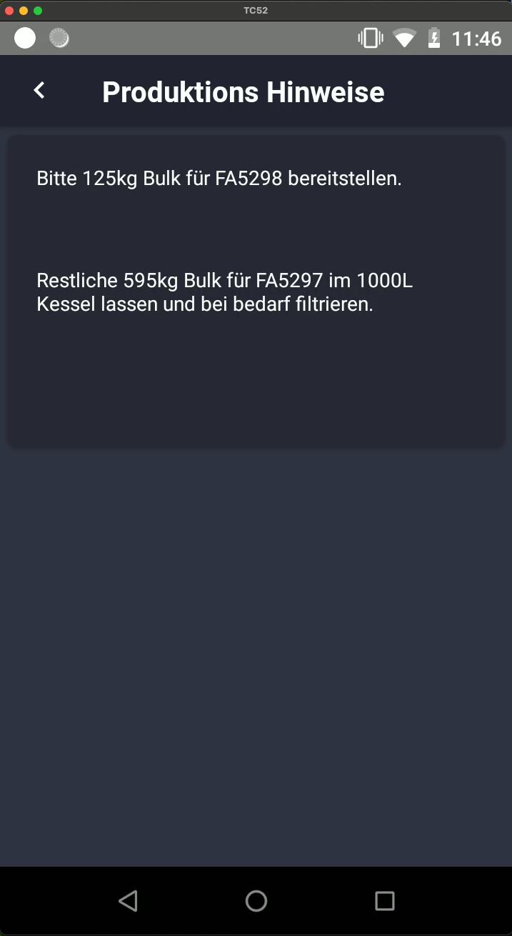 Produktionshinweise Übersicht