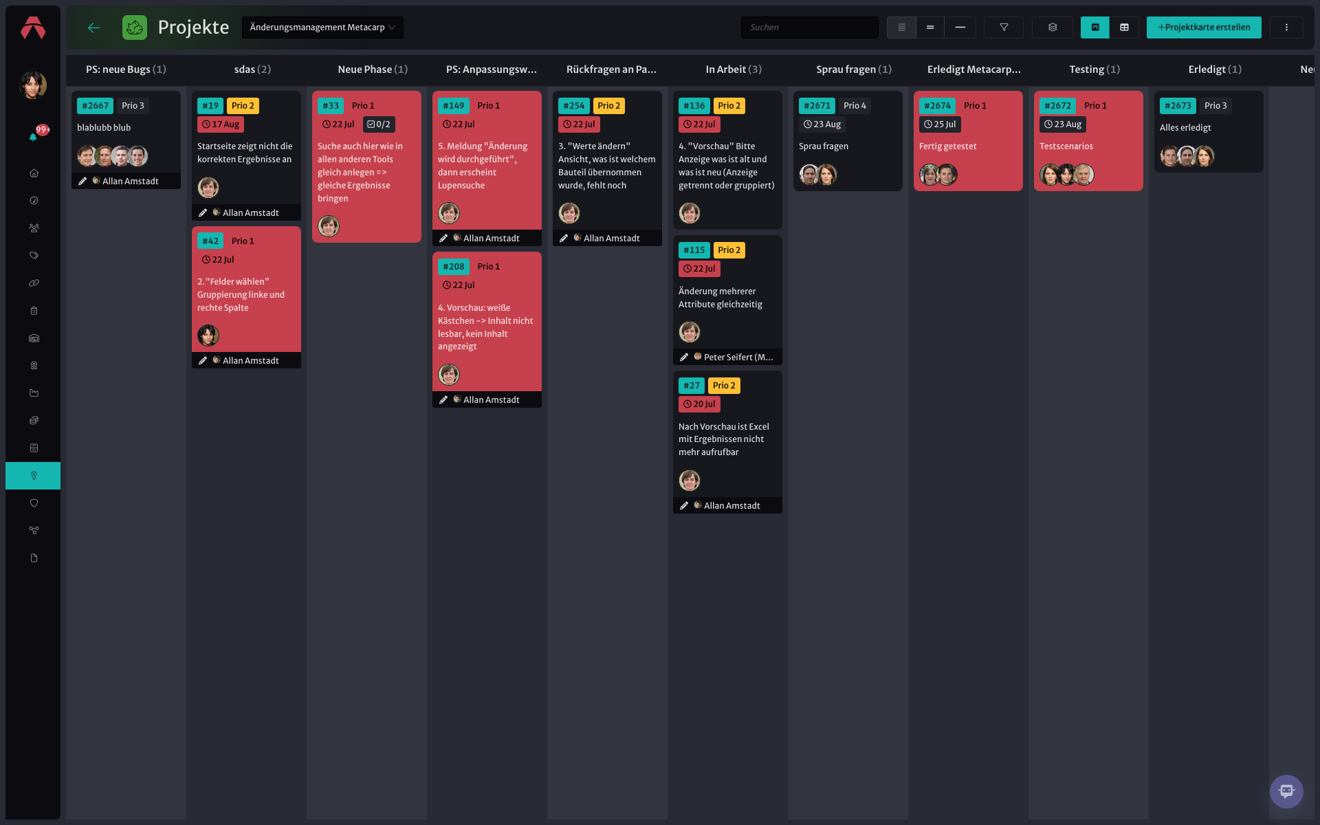 Projekte Dashboard