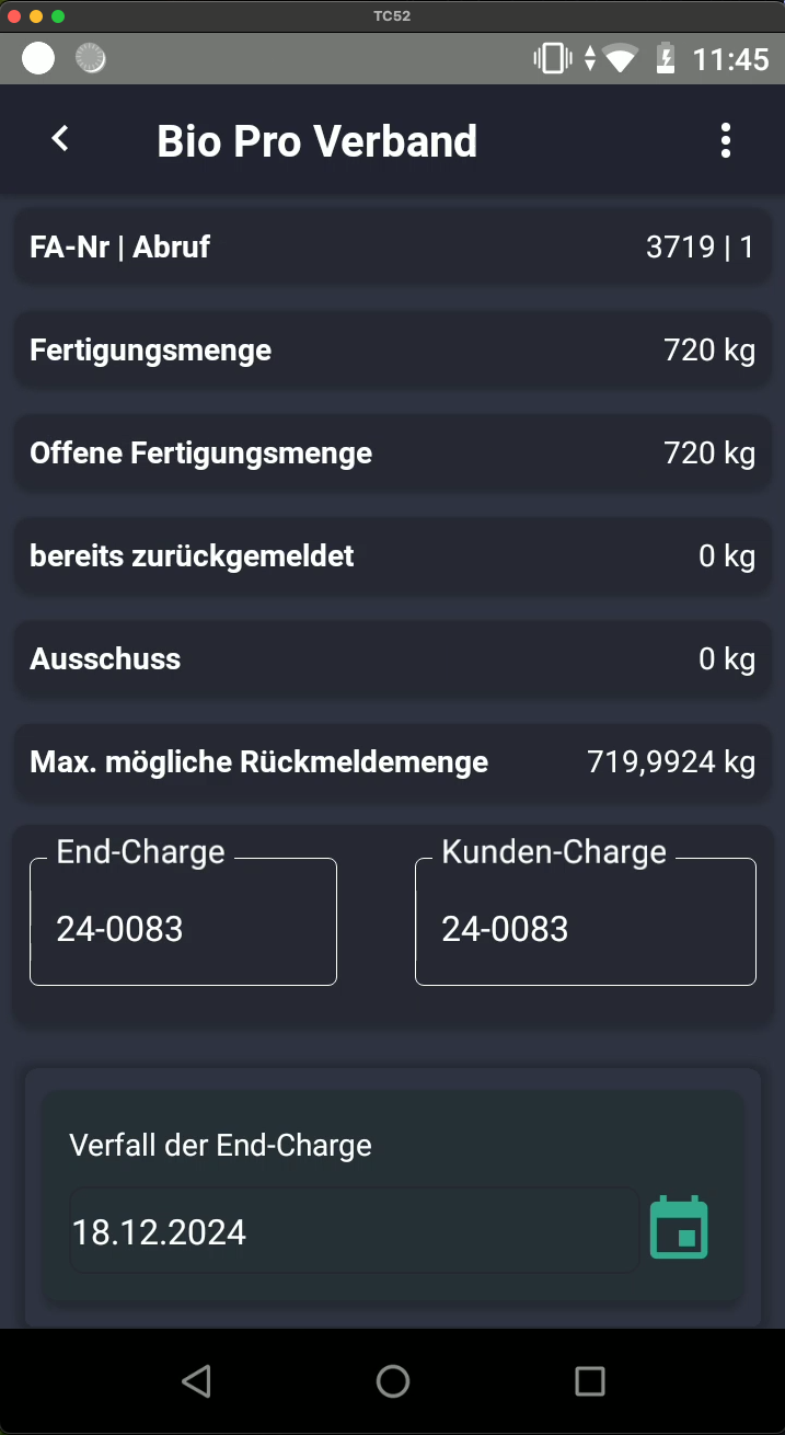 Produktionsübersicht
