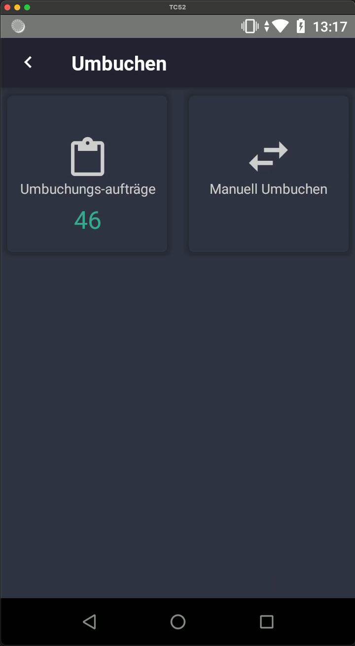 Umbuchen Übersicht