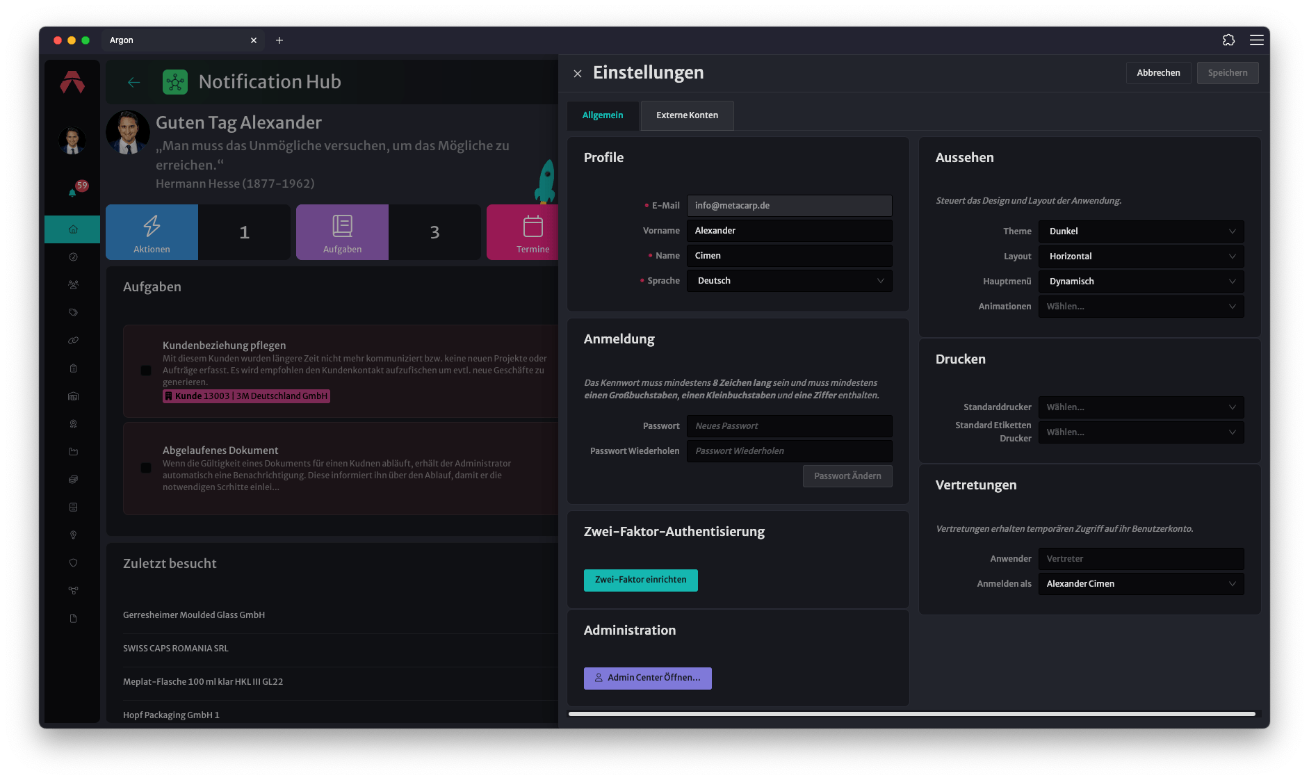 Screenshots des Einrichtungsprozesses für Benutzer einfügen